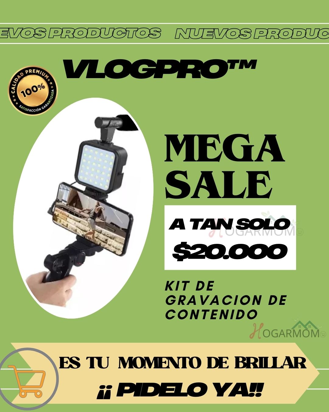 VlogPro™ Soporte Luz Y microfono.