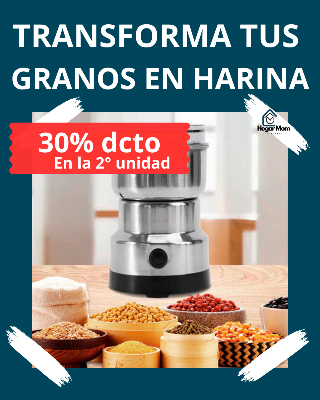 Molino Eléctrico de Granos – 4 Cuchillas