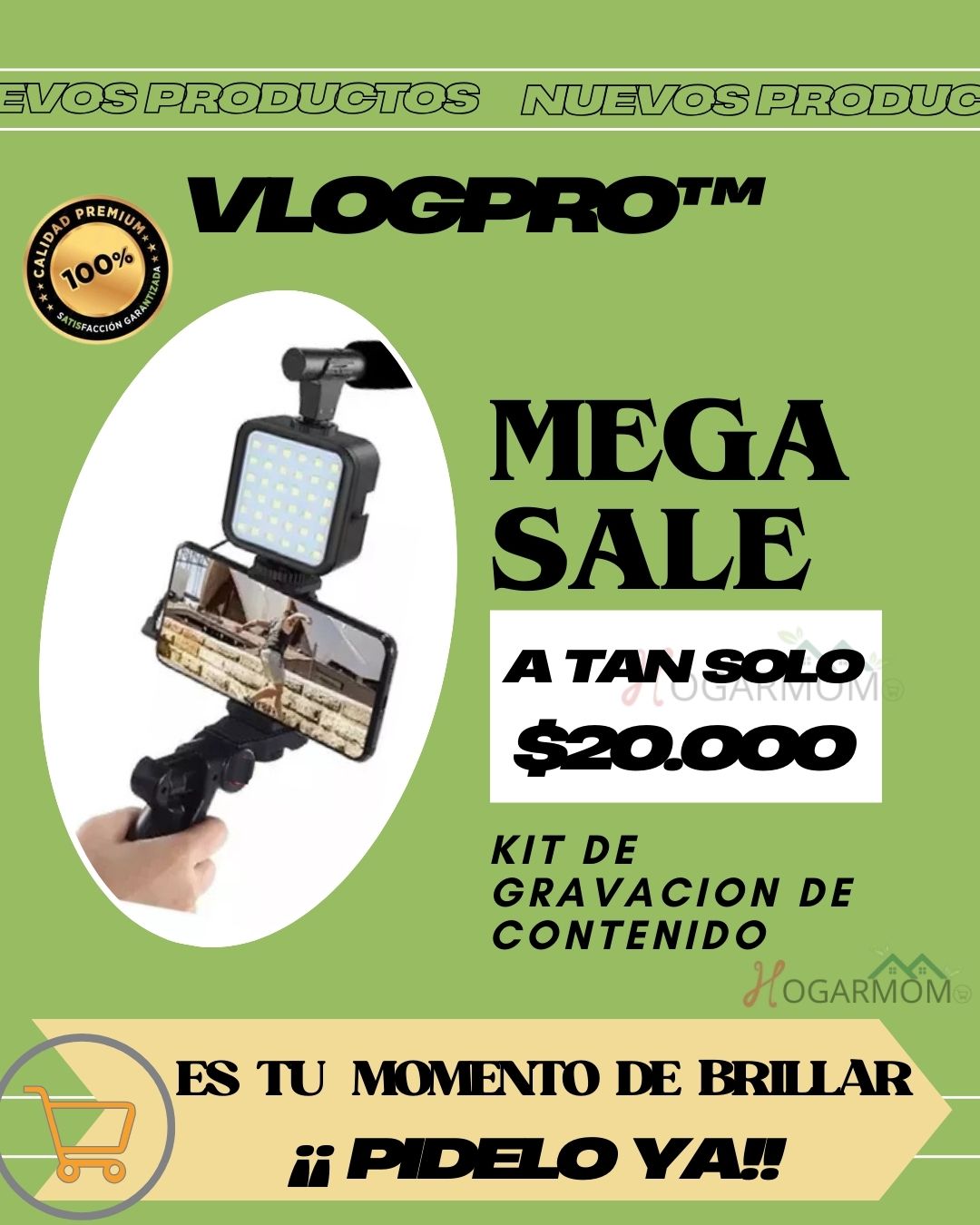 VlogPro™  Soporte Luz Y microfono.